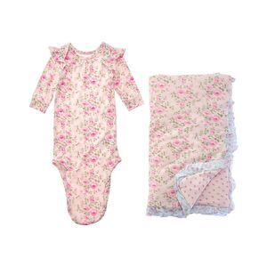 Shabby Chic  2Pc Gown & Blanket Set, Pink